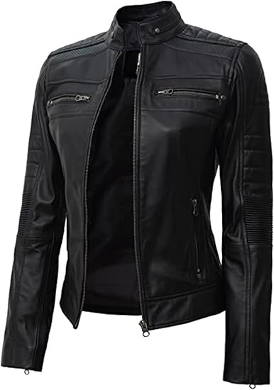 Real Leather Jacket Women - Cafe Racer Style - JacketSuiting