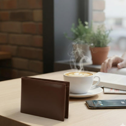 Men's Classic Genuine Leather Bifold Wallet — Slim & Durable
