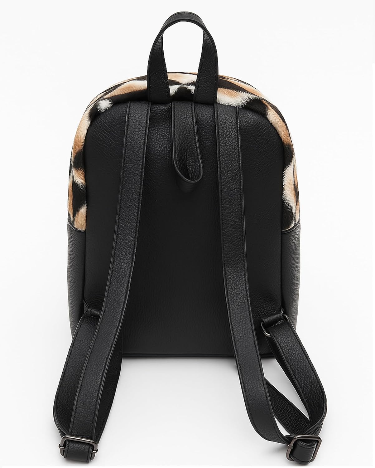 Patchwork Cowhide Mini Backpack, Hair - On Leather, Multi - Color Diamond Pattern - JacketSuiting