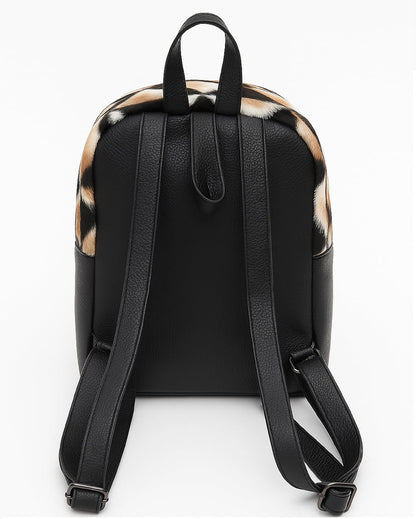 Patchwork Cowhide Mini Backpack, Hair - On Leather, Multi - Color Diamond Pattern - JacketSuiting