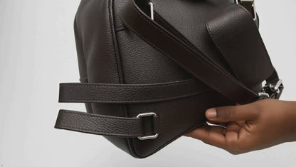 Patchwork Cowhide Mini Backpack, Hair-On Leather, Multi-Color Diamond Pattern