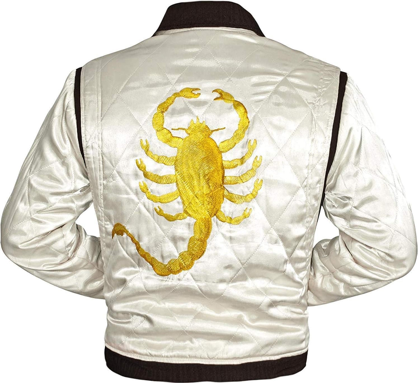 Scorpion Quilted Bomber Satin Jacket - JacketSuiting