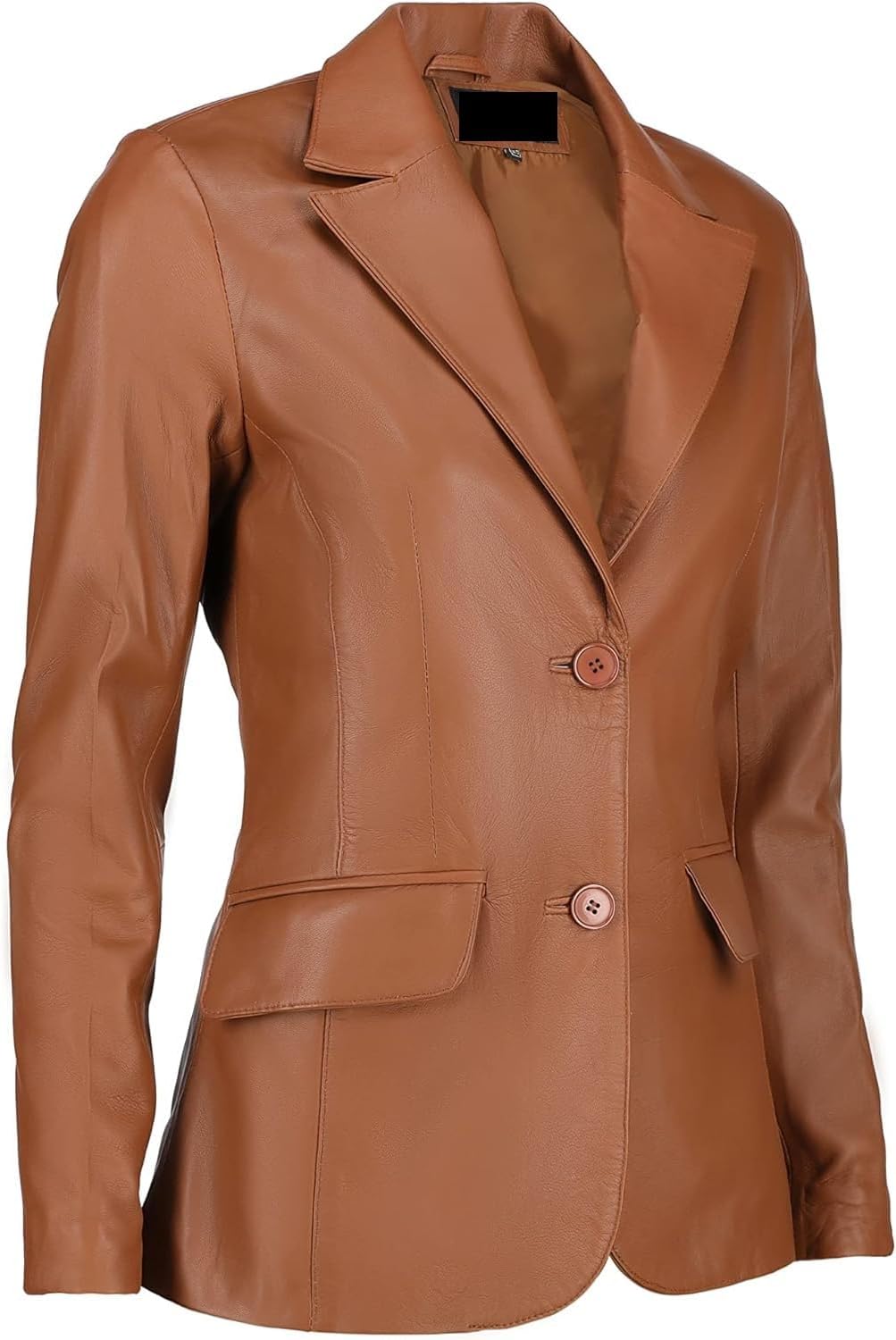 Women's Two Button Professional Leather Blazer - JacketSuiting