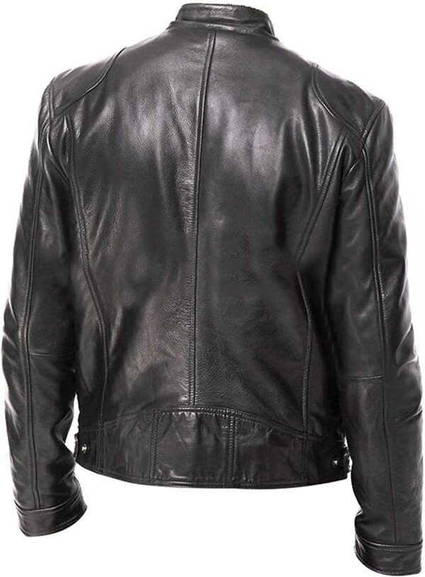 leather black jacket back